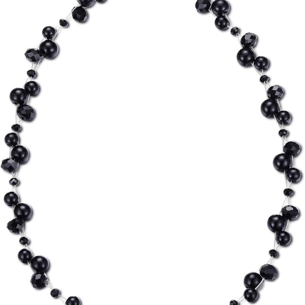 Beaded Turquoise Necklace Women Pearl Crystal Short Adjustable Jewelry